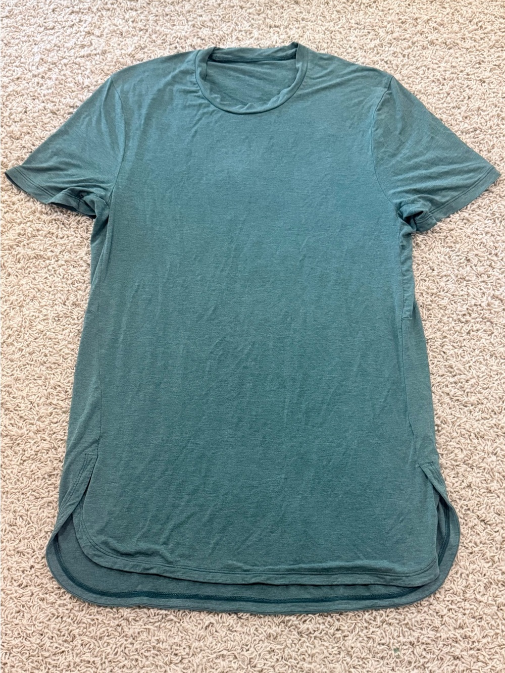 Lululemon Men's Teal Crewneck Short-Sleeve Shirt